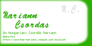 mariann csordas business card